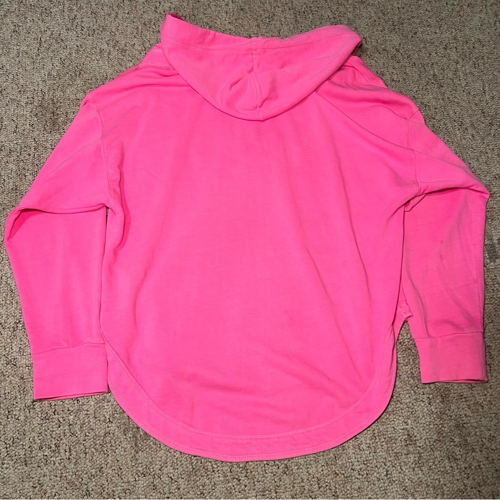 anthropologie Pilcro Warfside Hooded Sweatshirt Bright Pink Sz XL Oversized - Picture 13 of 13